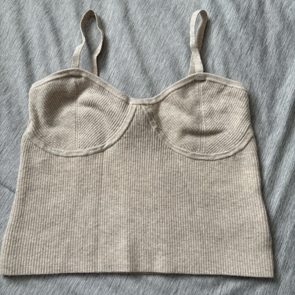 Madewell Cream Ribbed Tank Top